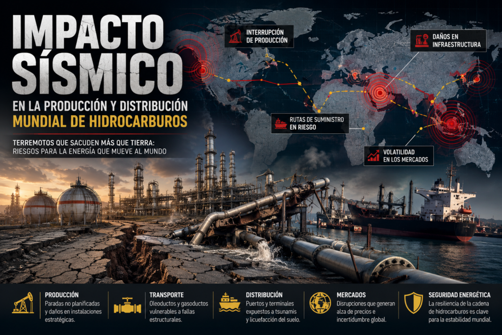 Impacto Sísmico en la Producción y Distribución Mundial de Hidrocarburos